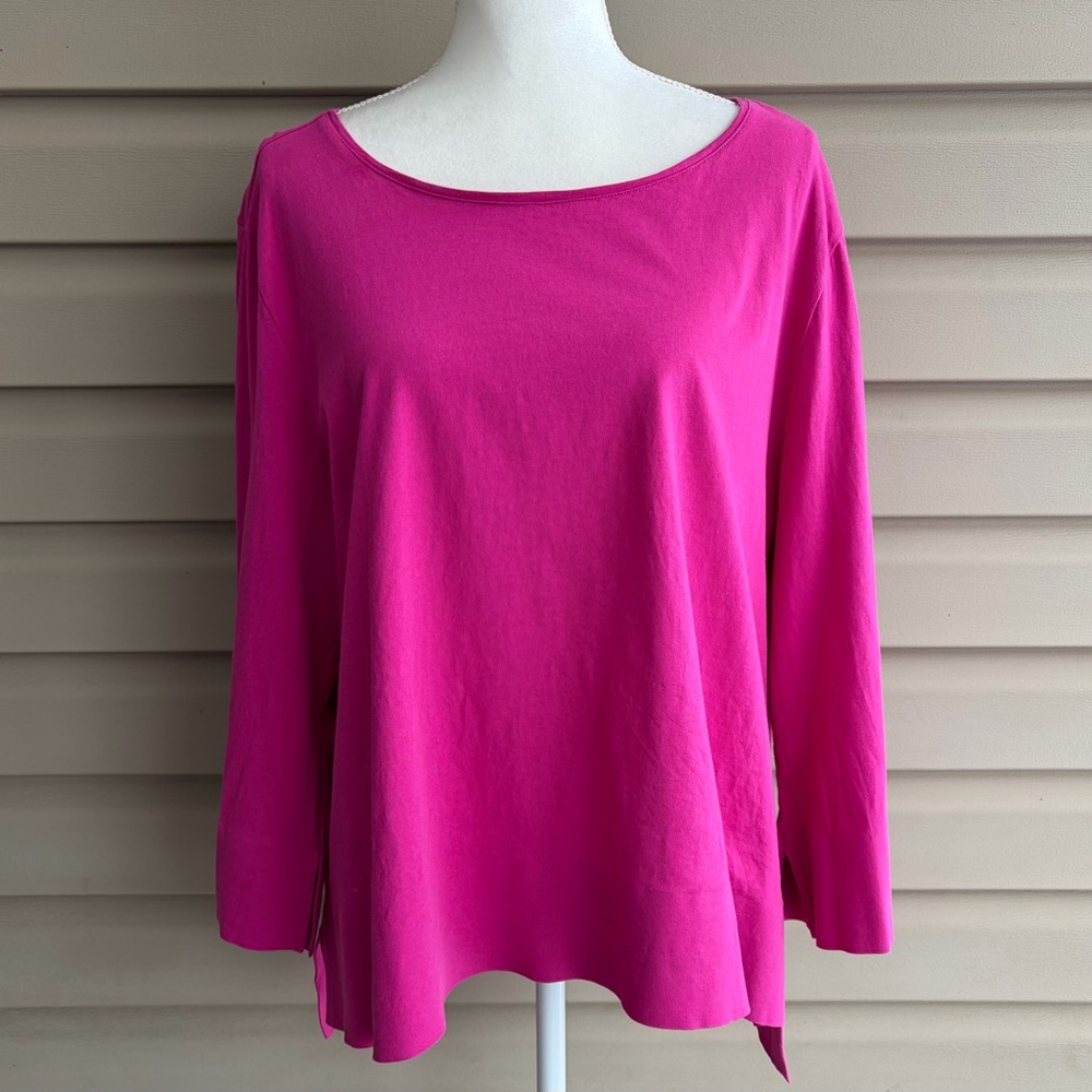•Habitat• Hot Pink Bateau Neck Knit Top – Size XL